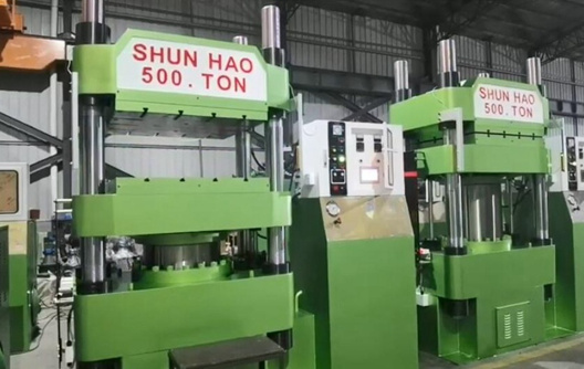 500 Ton Press Machine Testing for Melamine Tableware Production