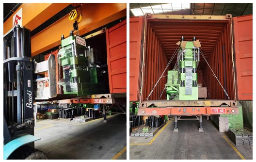 200 Ton Melamine Forming Machine and 3 Station Edge Polishing Machine Shipment