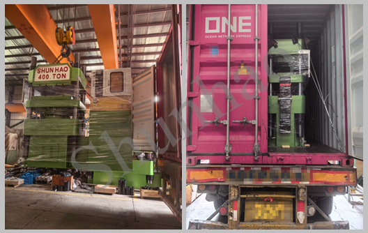 Shunhao Factory 400 Ton Hydraulic Melamine Ware Making Machine and Moulds Shipment