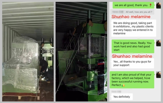 Shunhao Melamine Molding Machine and Edge Grinding Machine Shipment